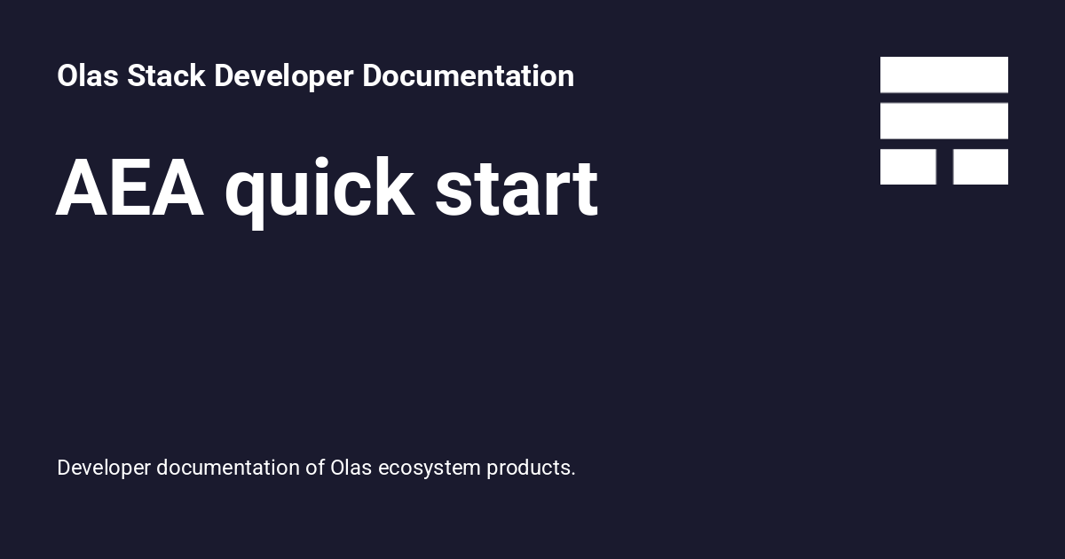 AEA quick start - Olas Stack Developer Documentation