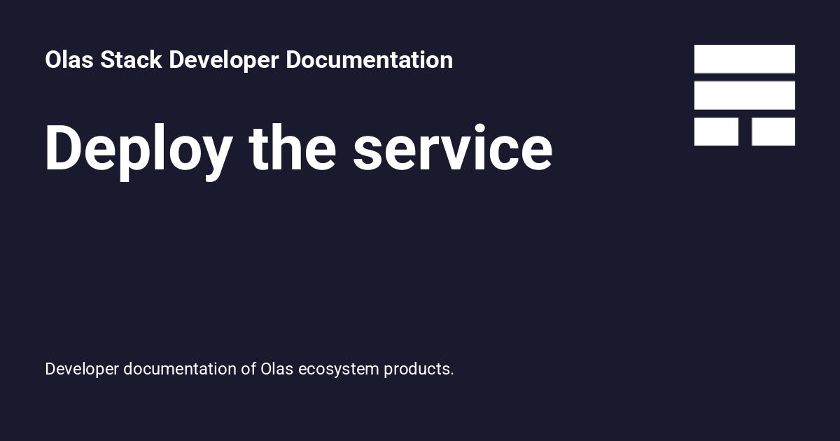 Deploy the service - Olas Stack Developer Documentation